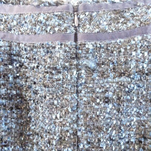 J McLaughlin Blue Tweed Textured Pencil Skirt Size 10 Career Wear Office Lined - Picture 4 of 6